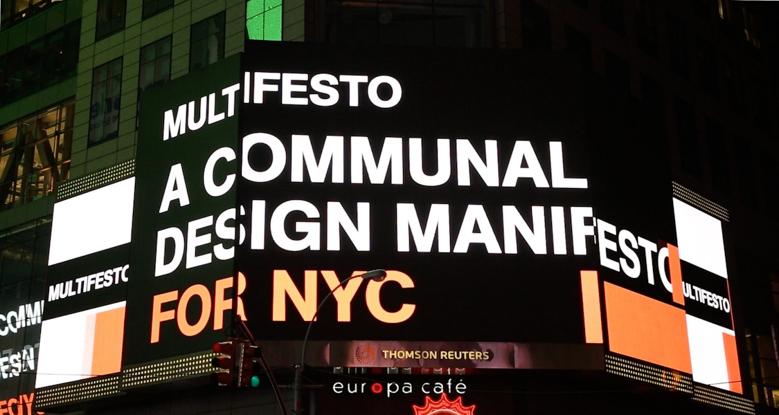 A communal design manifesto for NYC, photo of Python app in Times Square built by Ponticlaro a Python development company in USA