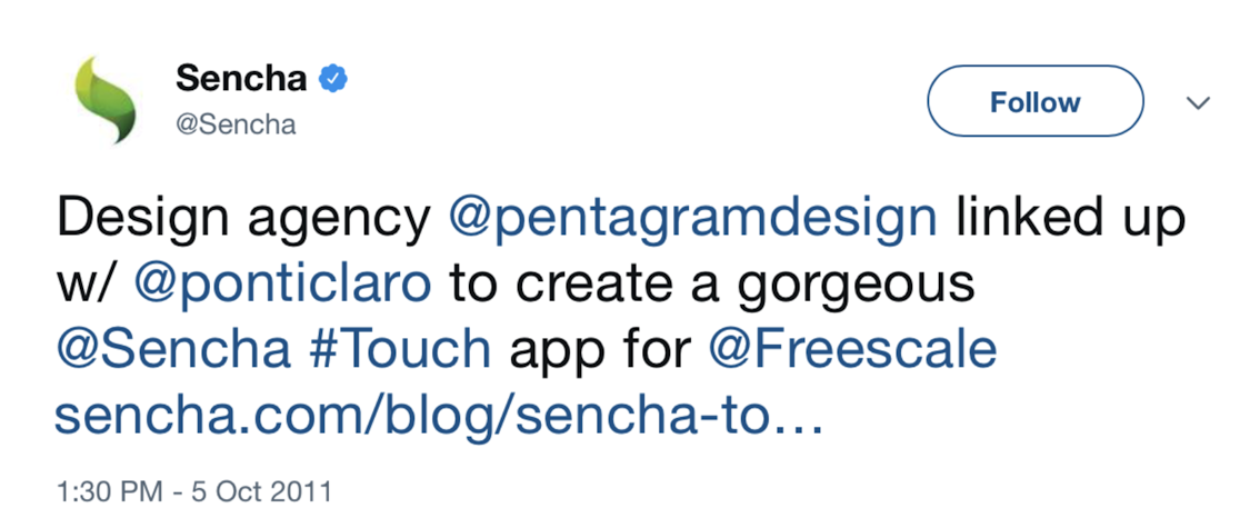 Tweet by @Sencha: Design agency @pentagramdesign linked up w/ @ponticlaro to create a gorgeous @Sench #Touch app for @Freescale